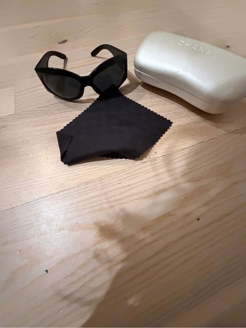 Chanel Black 5076-H Mother of Pearl CC Sunglasses.